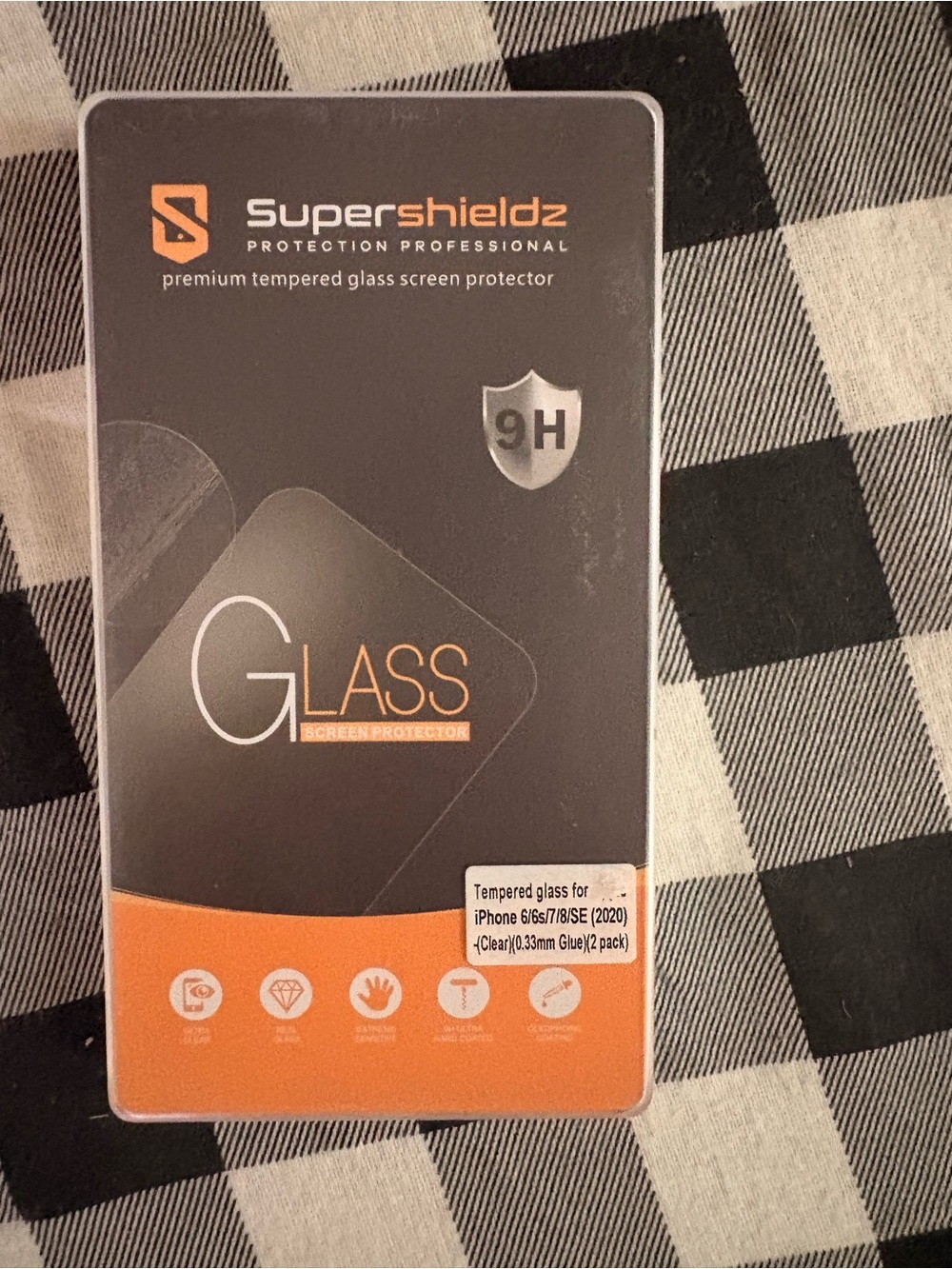Tempered Glass Screen Protector - Black & Orange
